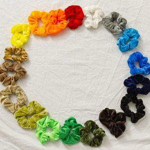 Rainbow array of scrunchies!